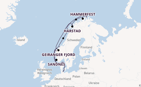 Norwegen ab Kiel, Deutschland auf der VASCO DA GAMA