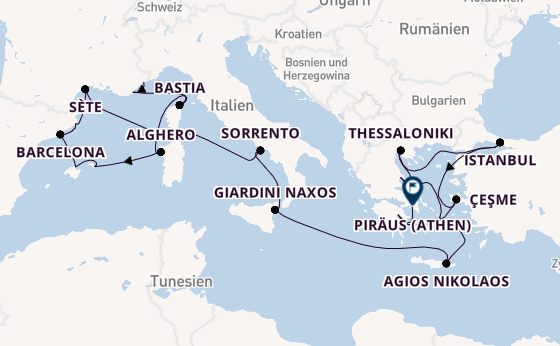 Mittelmeer ab Nizza, Frankreich auf der Silver Shadow