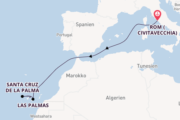 Kanarische Inseln ab Civitavecchia (Rom), Italien auf der MSC Fantasia