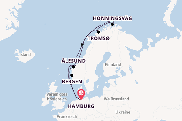 Norwegen ab Hamburg, Deutschland auf der MSC Preziosa