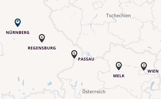 Donau ab Wien, Österreich auf der Celebrity Compass