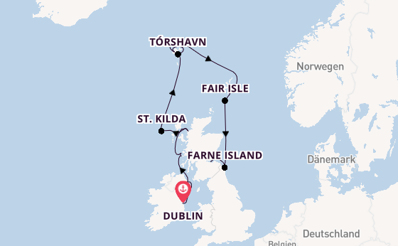 Vereinigtes Königreich ab Dublin, Irland auf der Silver Wind