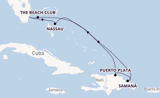 Caribbean from Miami, Florida, USA with the Resilient Lady