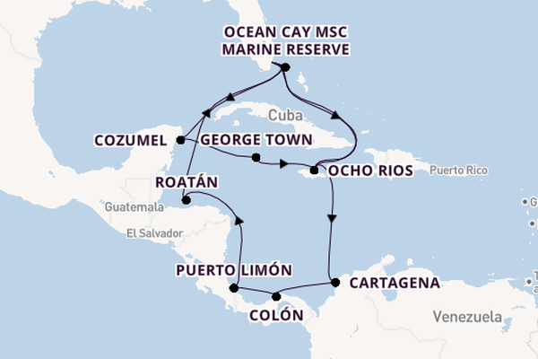 Westelijke Caraïben vanaf Miami, Verenigde Staten met de MSC Divina