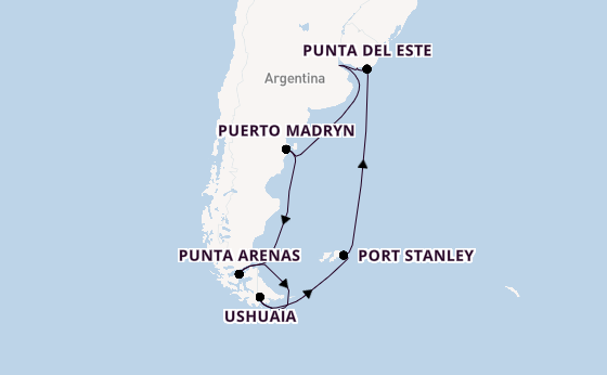 South America from Buenos Aires, Argentina with the Seven Seas Mariner