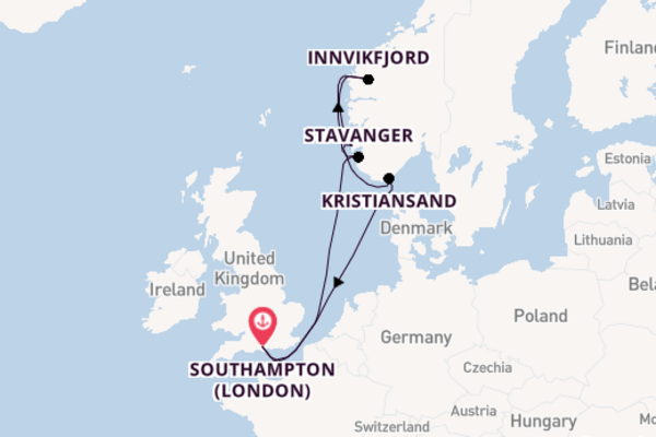 Norway from Southampton (London), England, United Kingdom with the Britannia 