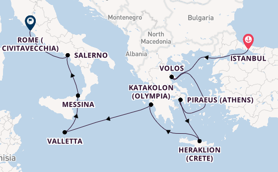 Mediterranean from Istanbul, Turkey with the Allura