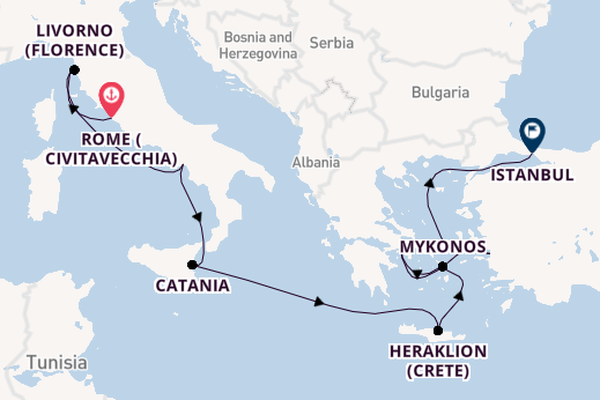 Mediterranean from Rome (Civitavecchia), Italy with the Norwegian Viva