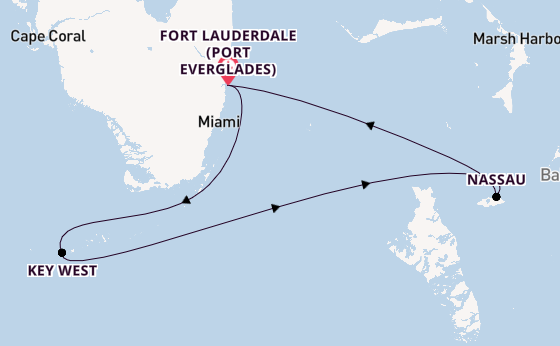 Caribbean from Fort Lauderdale (Port Everglades), Florida, USA with the Jewel of the Seas