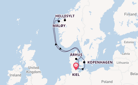 Noorwegen vanaf Kiel, Duitsland met de Costa Diadema