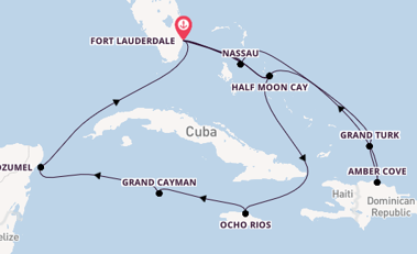 Caribbean vanaf Fort Lauderdale, Verenigde Staten met de Nieuw Statendam