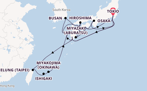 Japan vanaf Tokio, Japan met de Diamond Princess