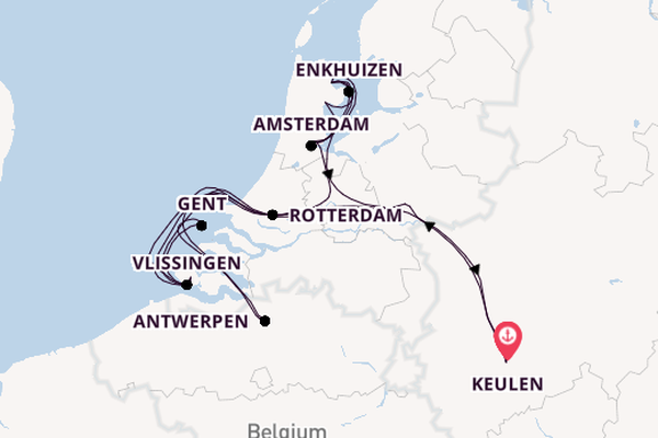 Rijn vanaf Keulen, Duitsland met de Alena