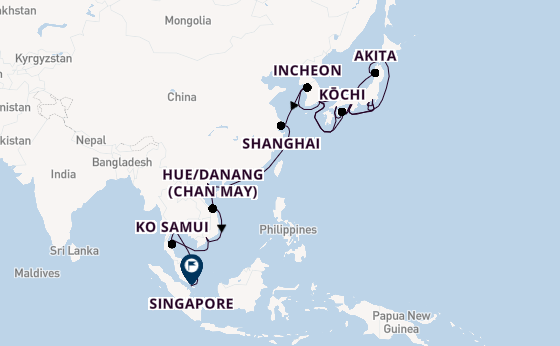Oost-Azië vanaf Yokohama (Tokio), Japan met de Mein Schiff 6