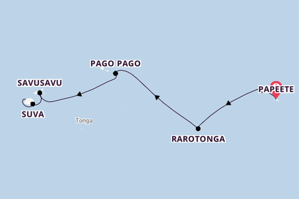 Polynesia from Papeete, Tahiti, French Polynesia with the Riviera