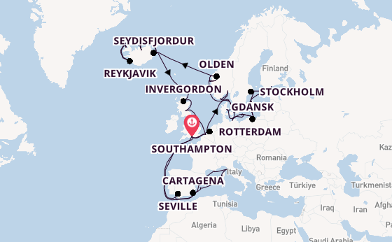 Western Mediterranean from Southampton, England with the Regal Princess