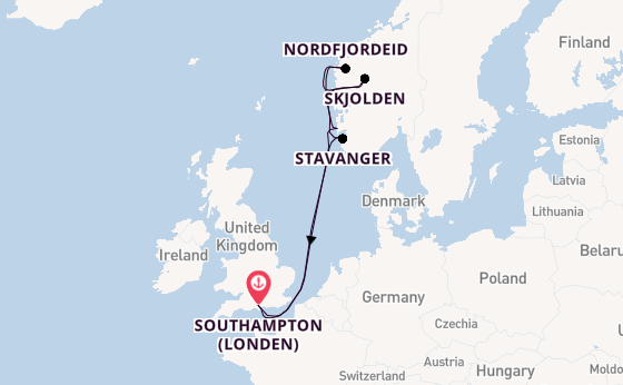 Noorwegen vanaf Southampton (Londen), Engeland met de Regal Princess