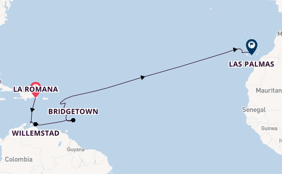 Caribbean vanaf La Romana met AIDAperla