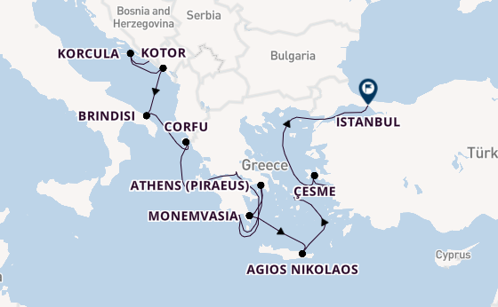 Eastern Mediterranean from Dubrovnik, Croatia with the Seabourn Ovation 