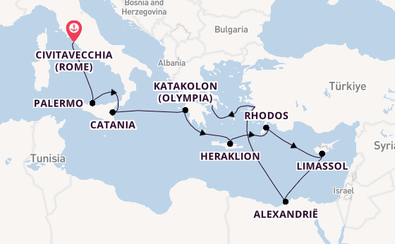 Middellandse Zee vanaf Civitavecchia (Rome), Italië met de Allura