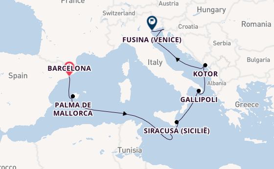 Westelijke Middellandse Zee vanaf Barcelona, Spanje met de EXPLORA IV