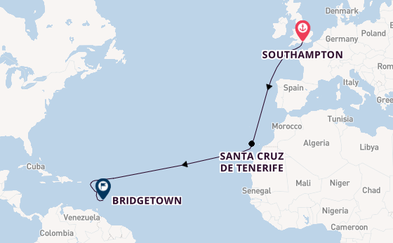 Caribbean from Southampton, England with the Iona