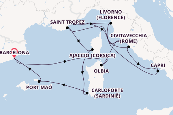 Westelijke Middellandse Zee vanaf Barcelona, Spanje met de EXPLORA II