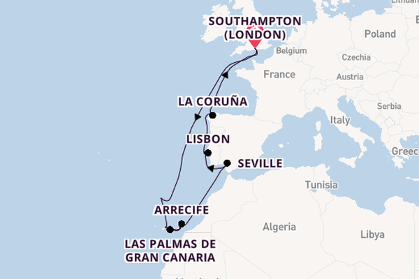 Canary Islands from Southampton, England with the Iona