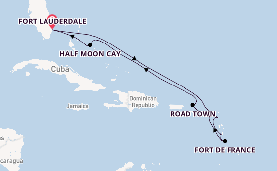 Caribbean vanaf Fort Lauderdale, Verenigde Staten met de Rotterdam