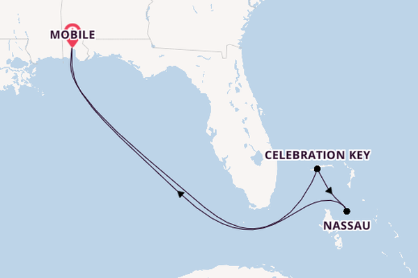 Caribbean from Mobile, Alabama, USA with the Carnival Valor