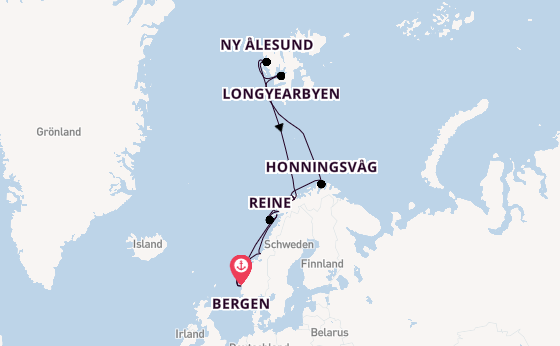 Norwegen ab Bergen, Norwegen auf der MS Midnatsol