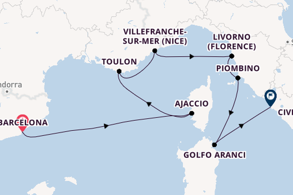 Western Mediterranean from Barcelona, Spain with the Seven Seas Prestige