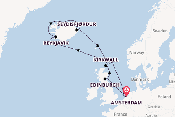 Schotland vanaf Amsterdam, Nederland met de Celebrity Eclipse
