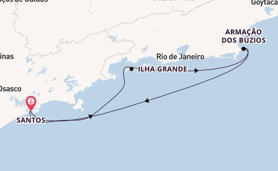 Brazilië vanaf Santos, Brazilië met de MSC Divina