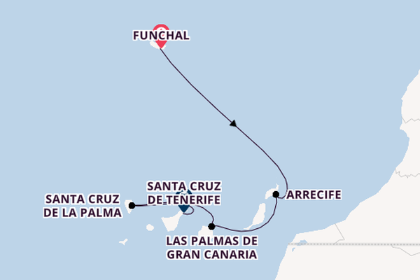 Canary Islands from Funchal, Madeira, Portugal with the MSC Fantasia
