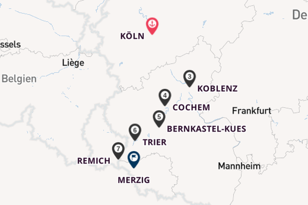 Mosel ab Köln, Deutschland auf der KATHARINA VON BORA