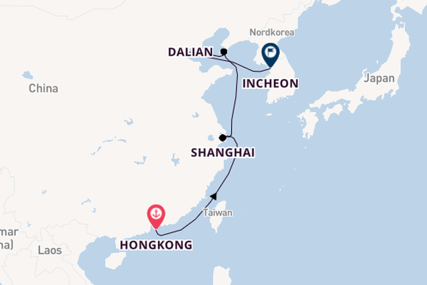 China ab Hongkong, China auf der Azamara Pursuit