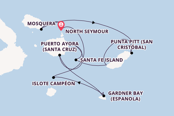 Galapagos-Inseln ab North Seymour, Galapagosinseln auf der MS Santa Cruz II