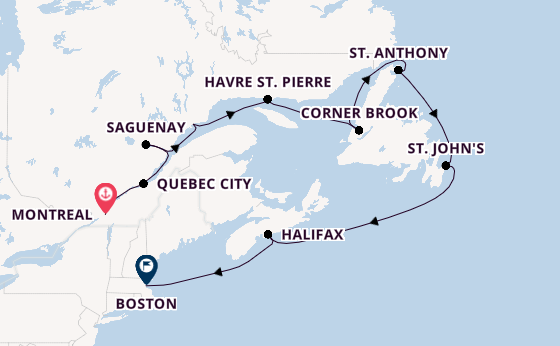 New England from Saint Lawrence River Cruising with the Volendam