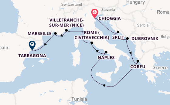 Mediterranean Sea from Chioggia, Italy with the Viking Star