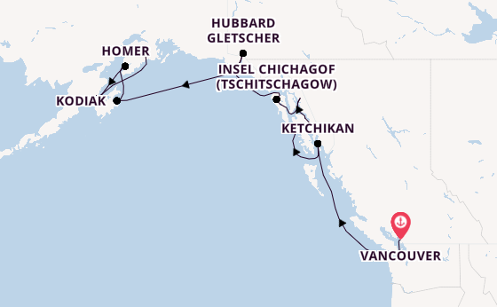 Alaska ab Vancouver, Kanada auf der HANSEATIC spirit