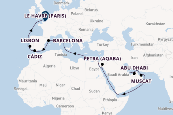 Middle East from Dubai, United Arab Emirates with the MSC Euribia