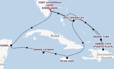 Karibik ab Fort Lauderdale (Port Everglades), USA auf der Nieuw Statendam