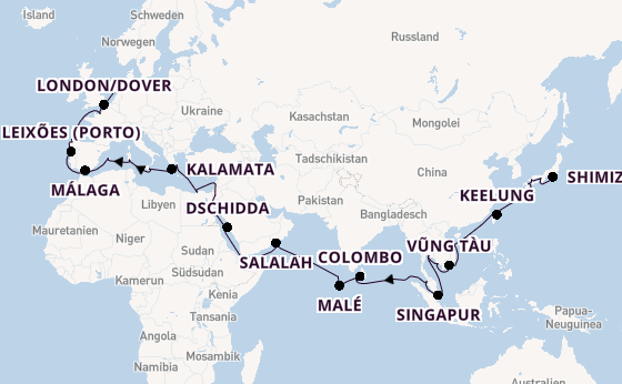 Ostasien ab Yokohama (Tokio), Japan auf der VASCO DA GAMA