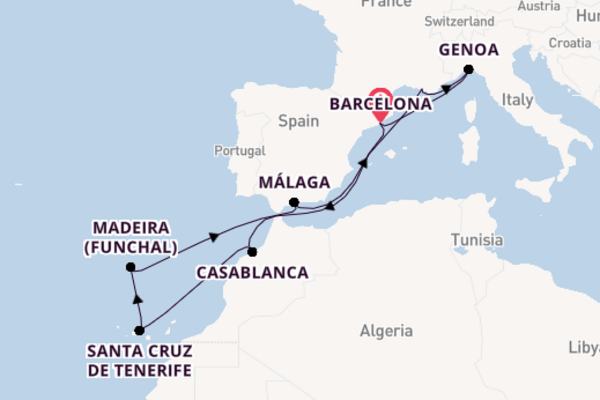 Voyage from Barcelona with the MSC Poesia