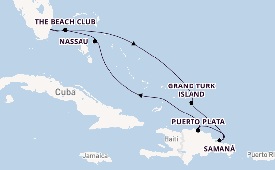 Caribbean from Miami, Florida, USA with the Resilient Lady
