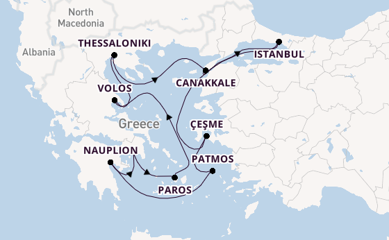 Oostelijke Middellandse Zee vanaf Athene (Piraeus), Griekenland met de Azamara Onward