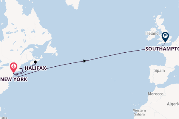 Transatlantic from New York, USA with the Queen Mary 2