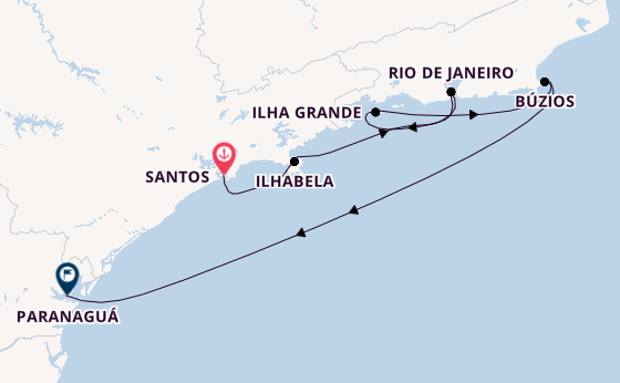 Brazil from Santos, Brazil with the MSC Musica