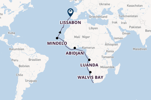 Afrika ab Kapstadt, Südafrika auf der Seven Seas Explorer